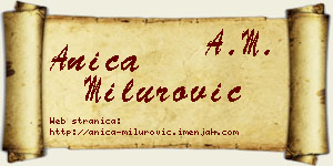 Anica Milurović vizit kartica